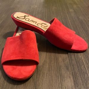 Sam Edelman Brand New Red Suede Mules!!